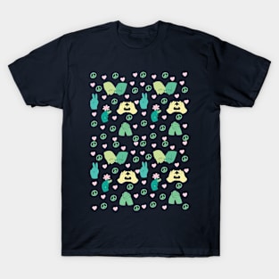 Peace and Love Pattern T-Shirt